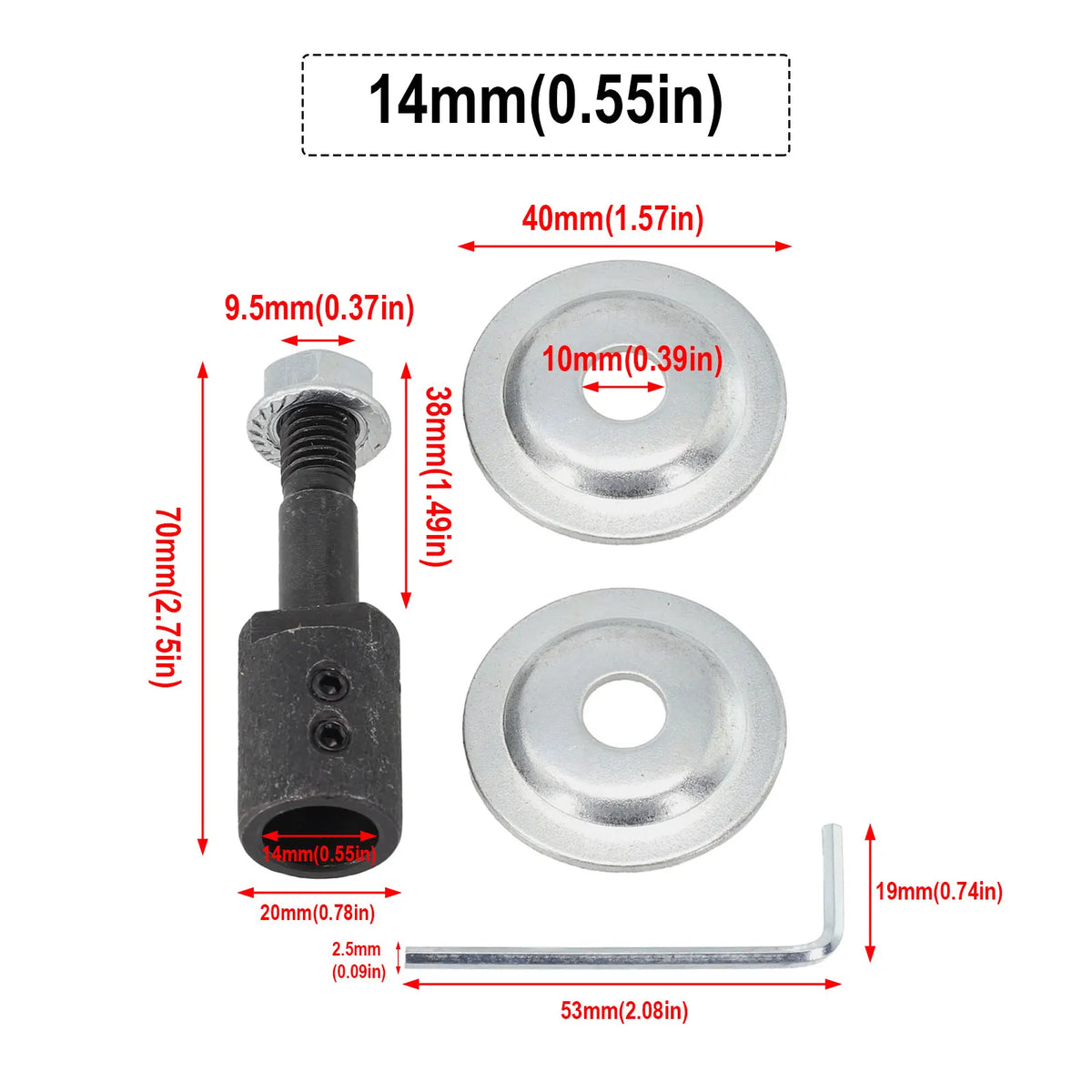 Spindle Adapter Motor Shaft Coupler Extender Sleeve Chuck Shaft Coupler Adapter Qme 14MM