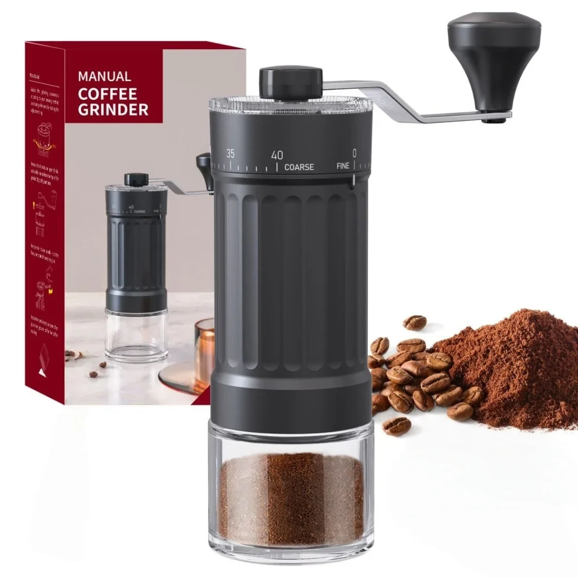 Adjustable Manual Coffee Grinder Hand Crank Bean Mill Manual Coffee Grinder Qme