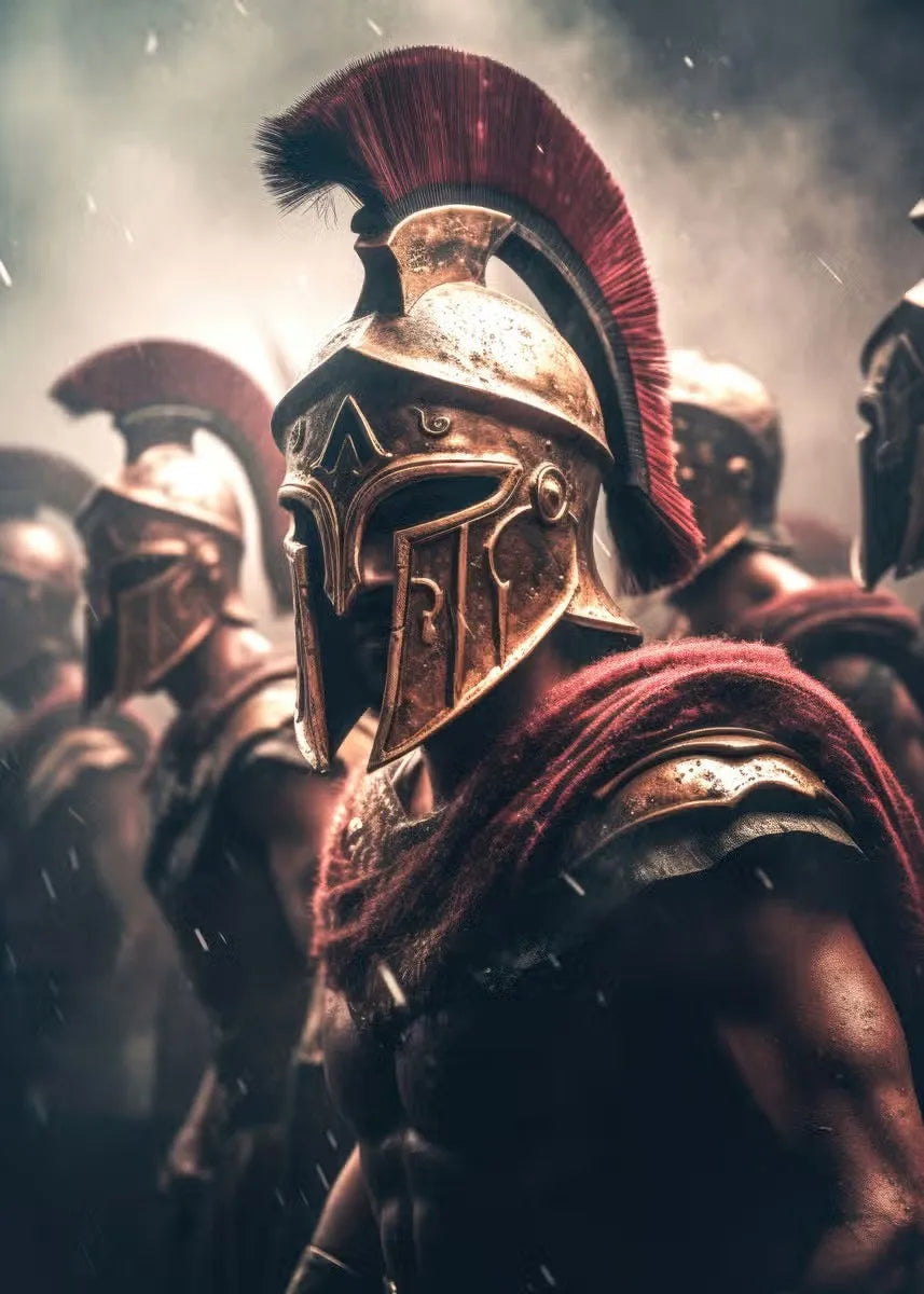 Spartan Warrior Helmet Canvas Wall Art Print | Home Decor Canvas Wall Art Qst H 40X60cm No Framed