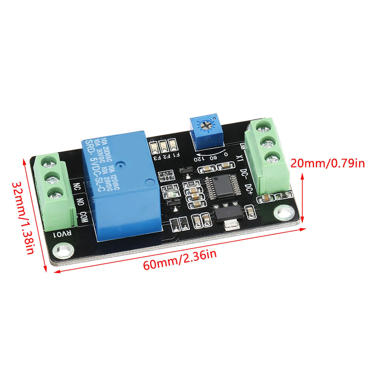 TRM01 Delay Timer Relay Module 5V 12V 24V – 555 Timer Switch Timer Relay Module Qst