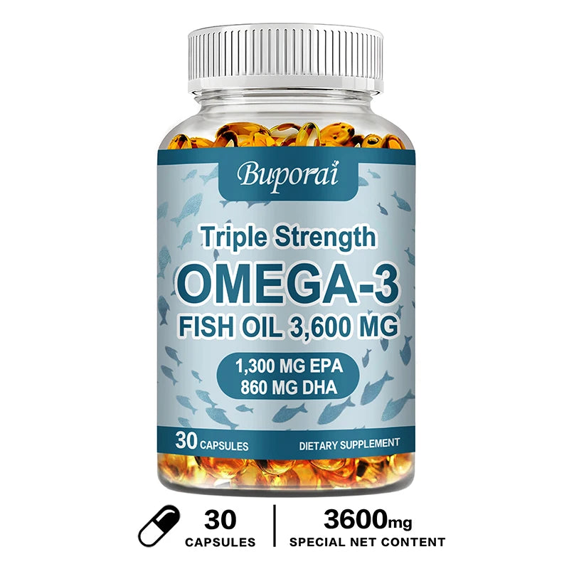 Xemenry Omega 3 Fish Oil 3600mg – EPA & DHA Supplement Omega 3 Supplement Qst 30 Capsules