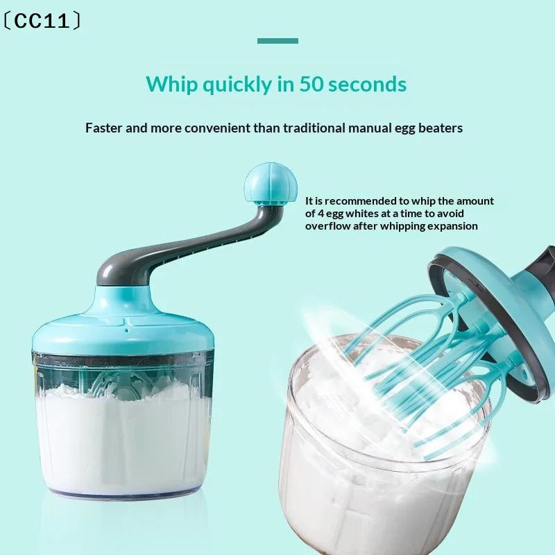 Semi-Automatic Hand Whisk Egg Beater & Cream Mixer Manual Hand Whisk Qme