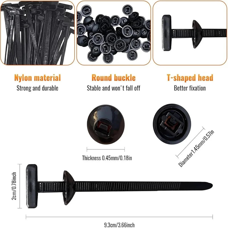 Universal Nylon Auto Fastener Cable Tie Buckle Replacement Clip Auto Fastener Clip Qme