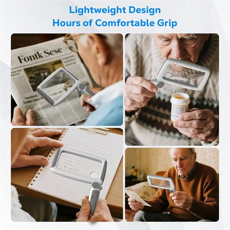Foldable Rechargeable Magnifying Glass with LED Light 2x 8x 20x Handheld Magnifier Qme