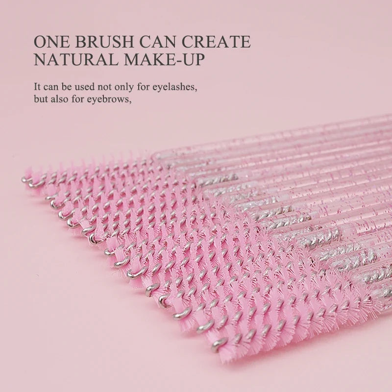 NATUHANA 50 Disposable Mascara Wands & Eyelash Spoolies Disposable Spoolie Brushes Qme