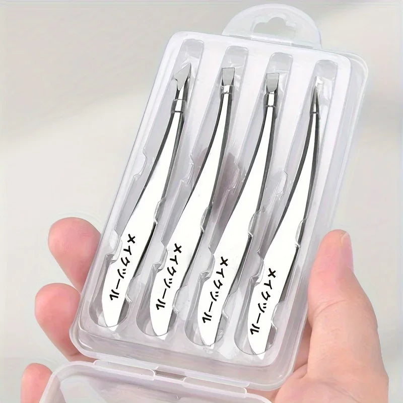Precision Stainless Steel Tweezers – Eyebrow & Hair Removal Precision Tweezers Qme