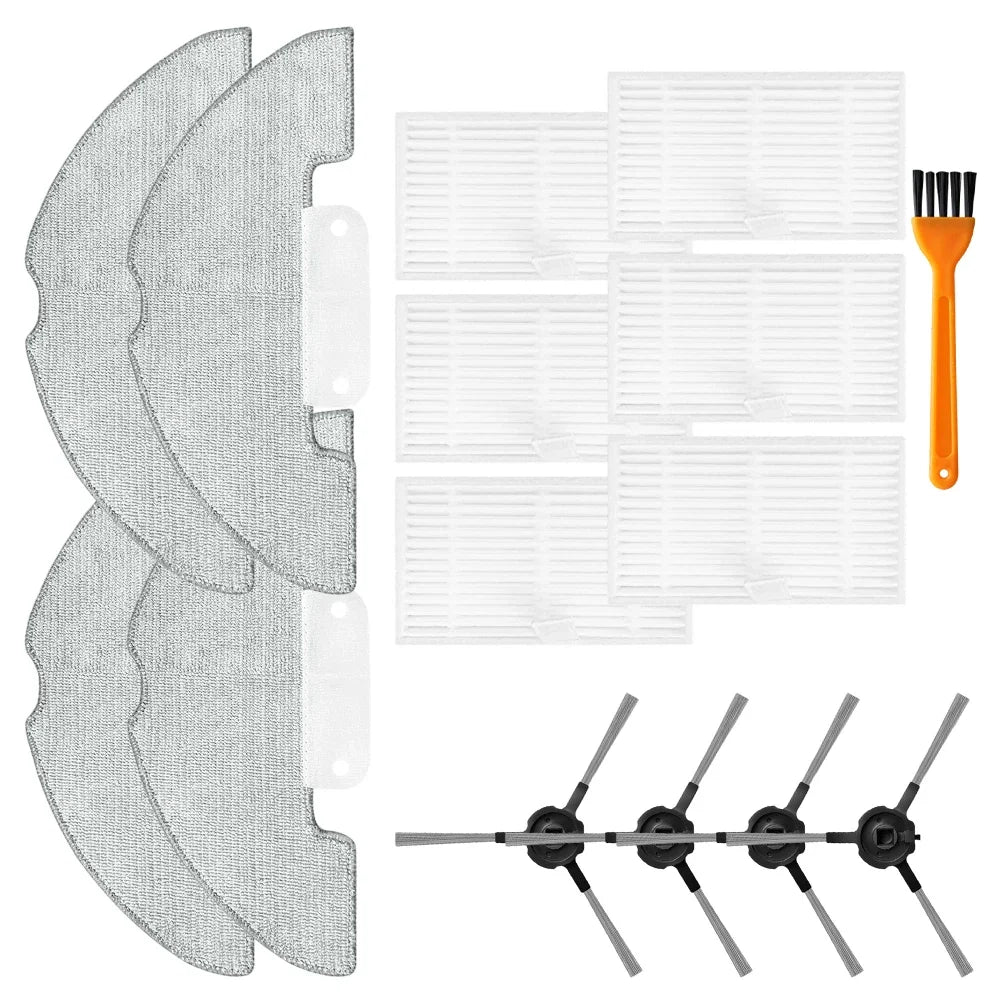Robot Vacuum Side Brush, Filter & Mop Cloth Kit – W7 W9 W11 Vacuum Replacement Kit Qme