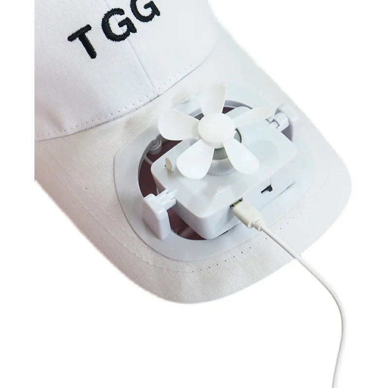 Solar USB Rechargeable Fan Hat – Outdoor Sun Protection Solar Fan Hat Qst