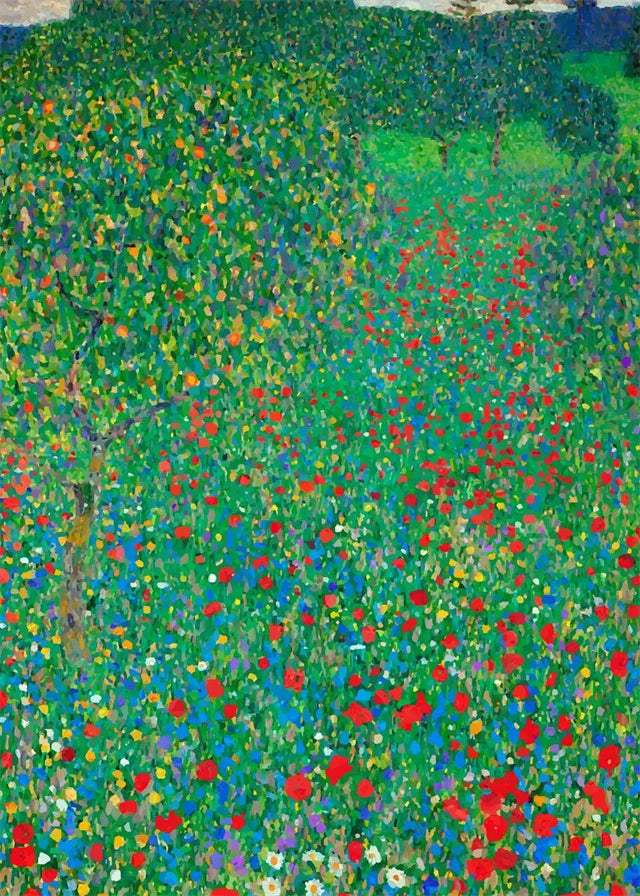 Gustav Klimt Flower Garden Canvas Print – Nordic Wall Art Canvas Wall Art Qst D 50x70cm Unframed