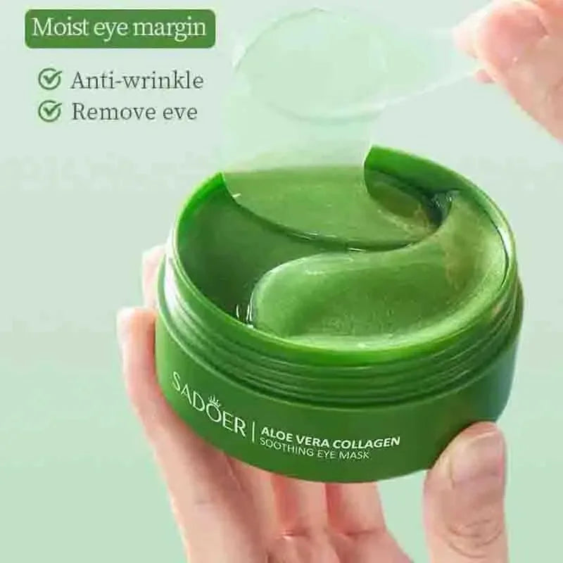 REAROYA 60pc Aloe Vera Collagen Eye Patches – Moisturizing Mask Eye Mask Patches Qst