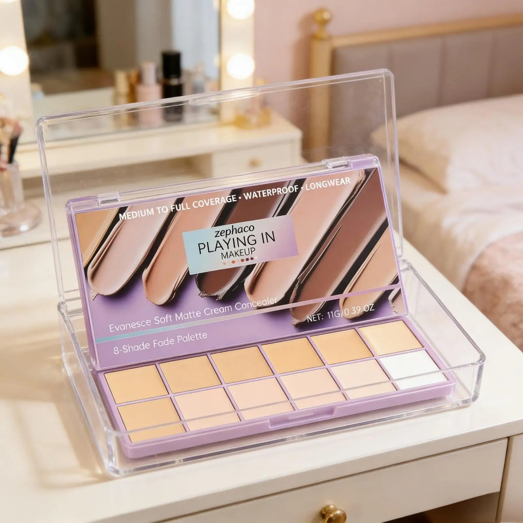 Zephoco High Coverage Concealer Palette – Waterproof Matte Concealer Palette Qst