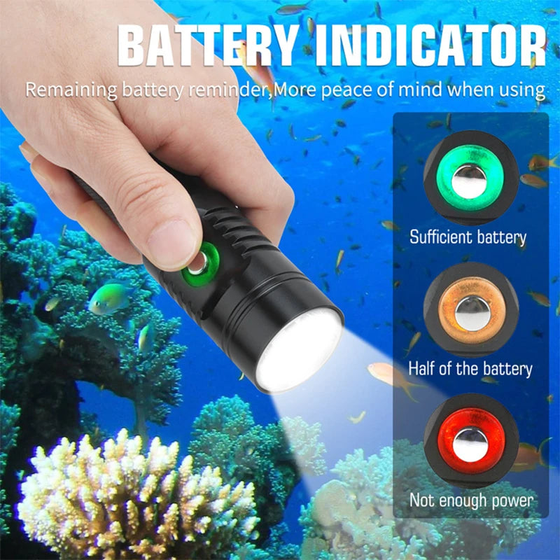 BORUiT S2 Diving Flashlight 1000LM IPX8 Waterproof LED Torch Diving Flashlight Qst