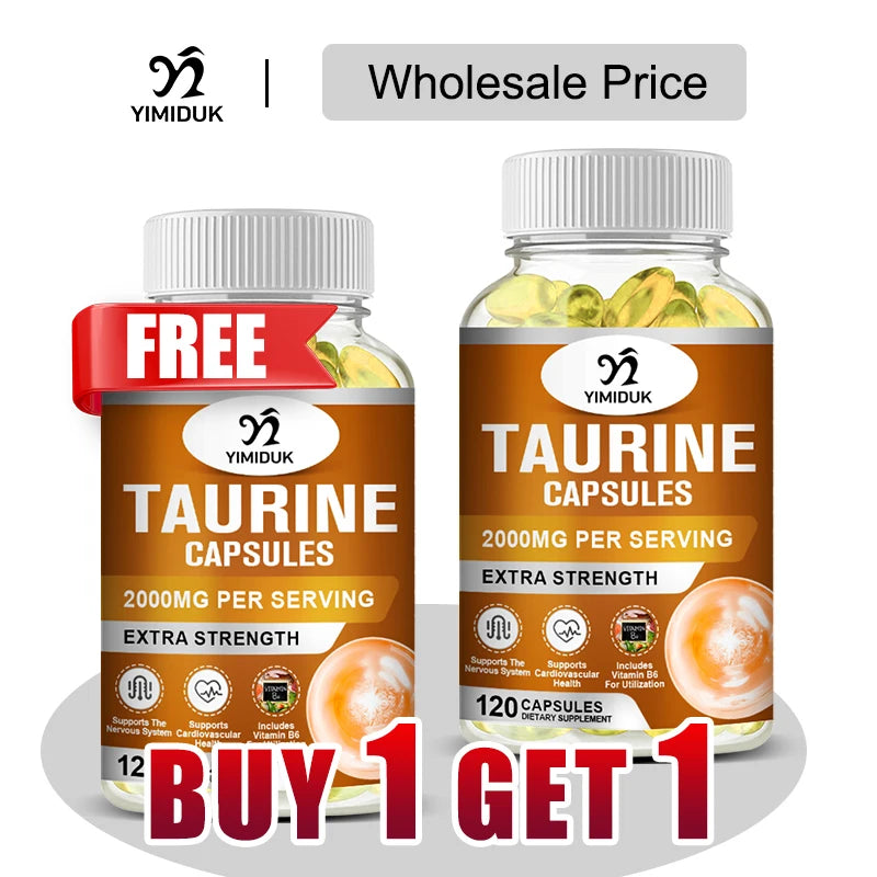 Yimiduk Taurine Supplement 120 Caps – Buy 1 Get 1 Free Taurine Supplement Qst