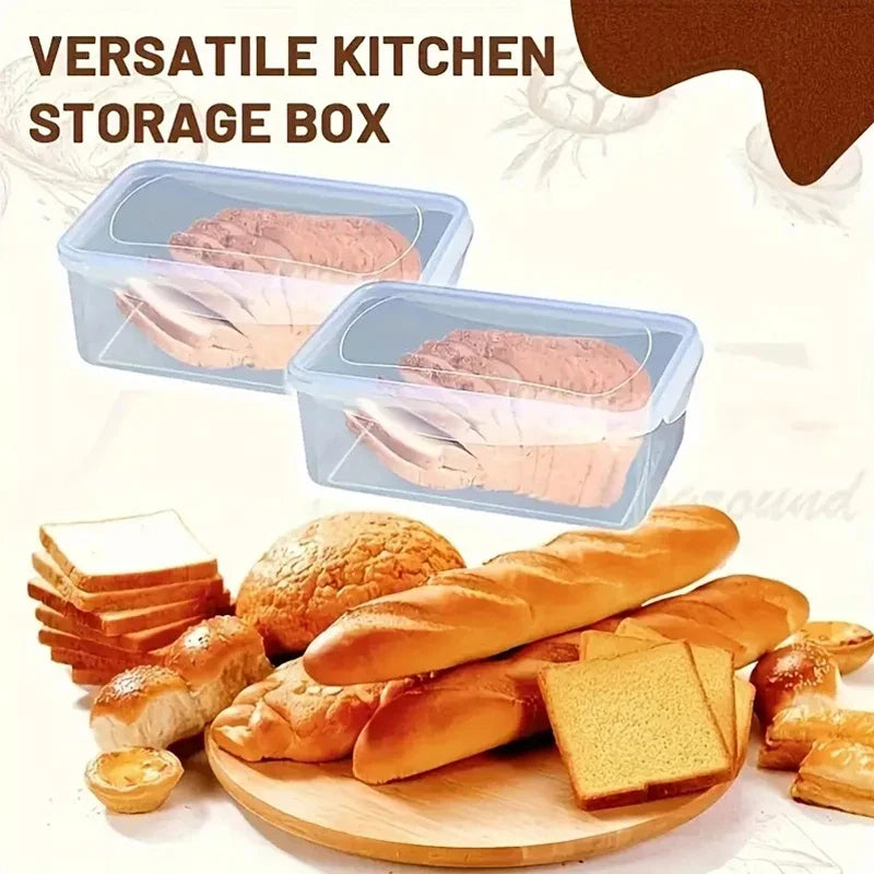 Airtight Bread Box with Lid | BPA-Free Plastic Loaf Container Bread Storage Box Qme