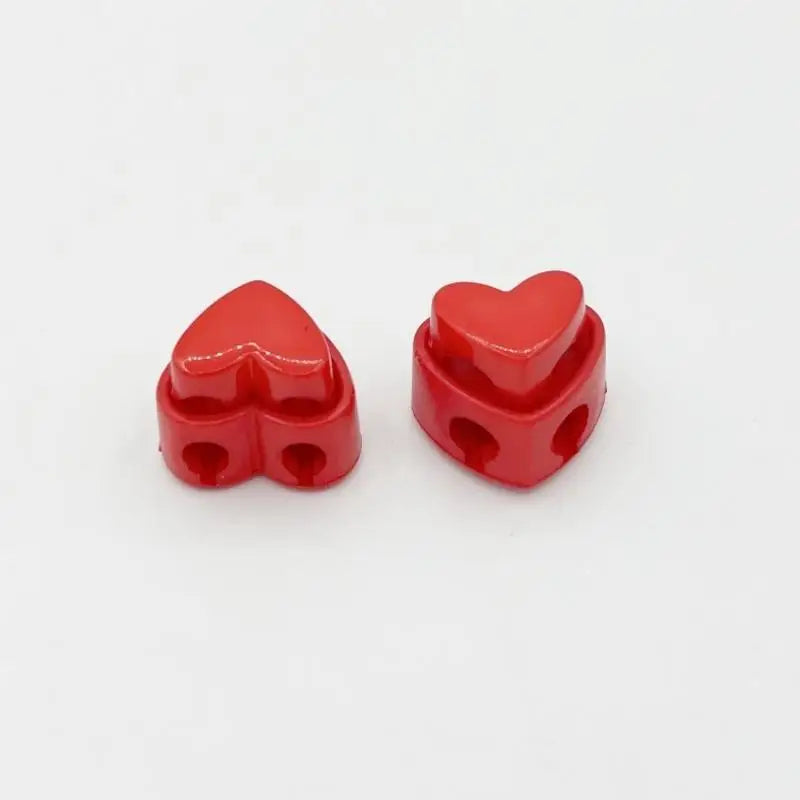 Heart-Shaped Cord Locks Double Hole Spring Toggle Stoppers Cord Lock Toggle Qme A5