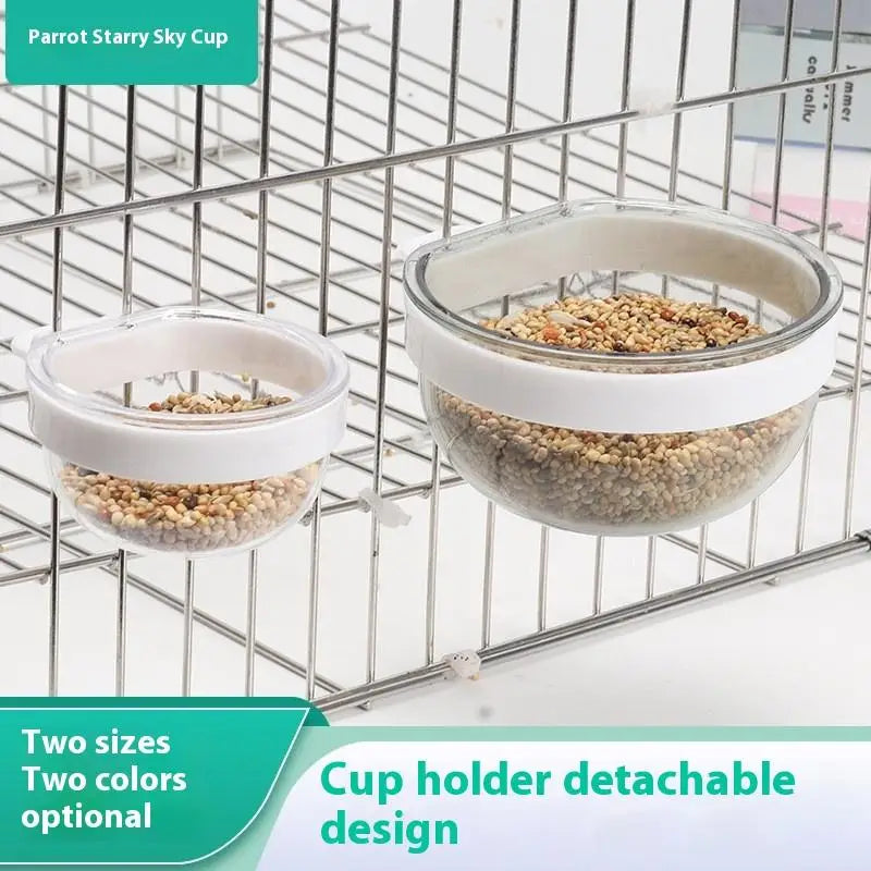 Hanging Bird Feeder Bowl – Seed & Water Cup for Parrots Bird Feeder Bowl Qme