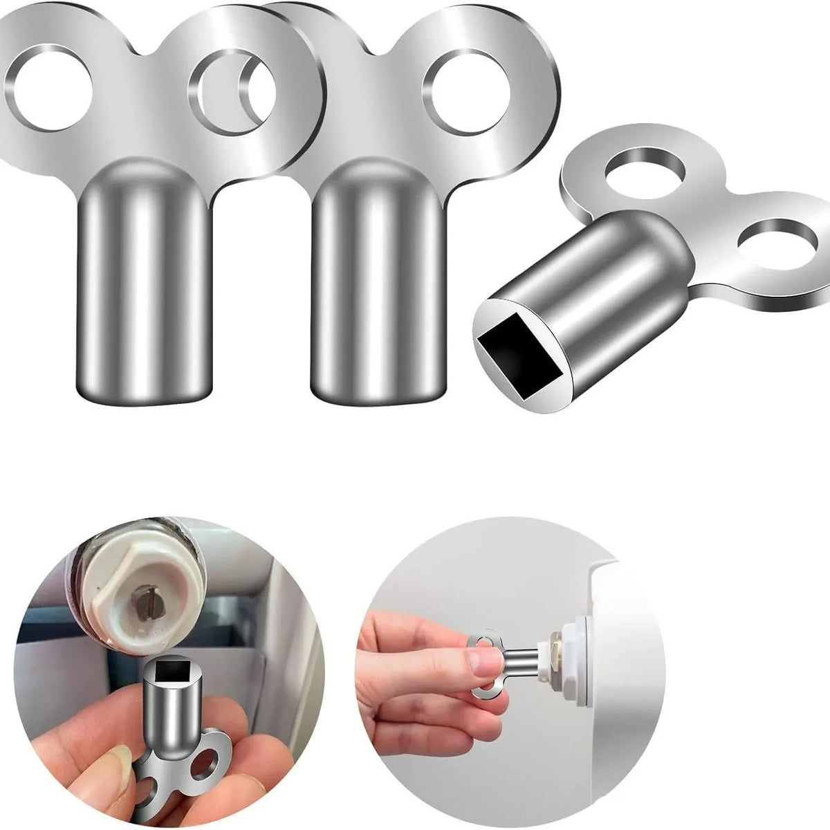 Zinc Alloy Radiator Bleed Valve Key 5mm Square Socket 2-Pack Radiator Bleed Key Qme