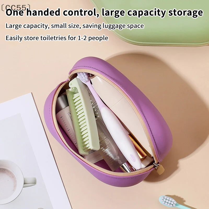 Large Silicone Cosmetic Bag – Waterproof Travel Makeup Organizer Cosmetic Bag Qst