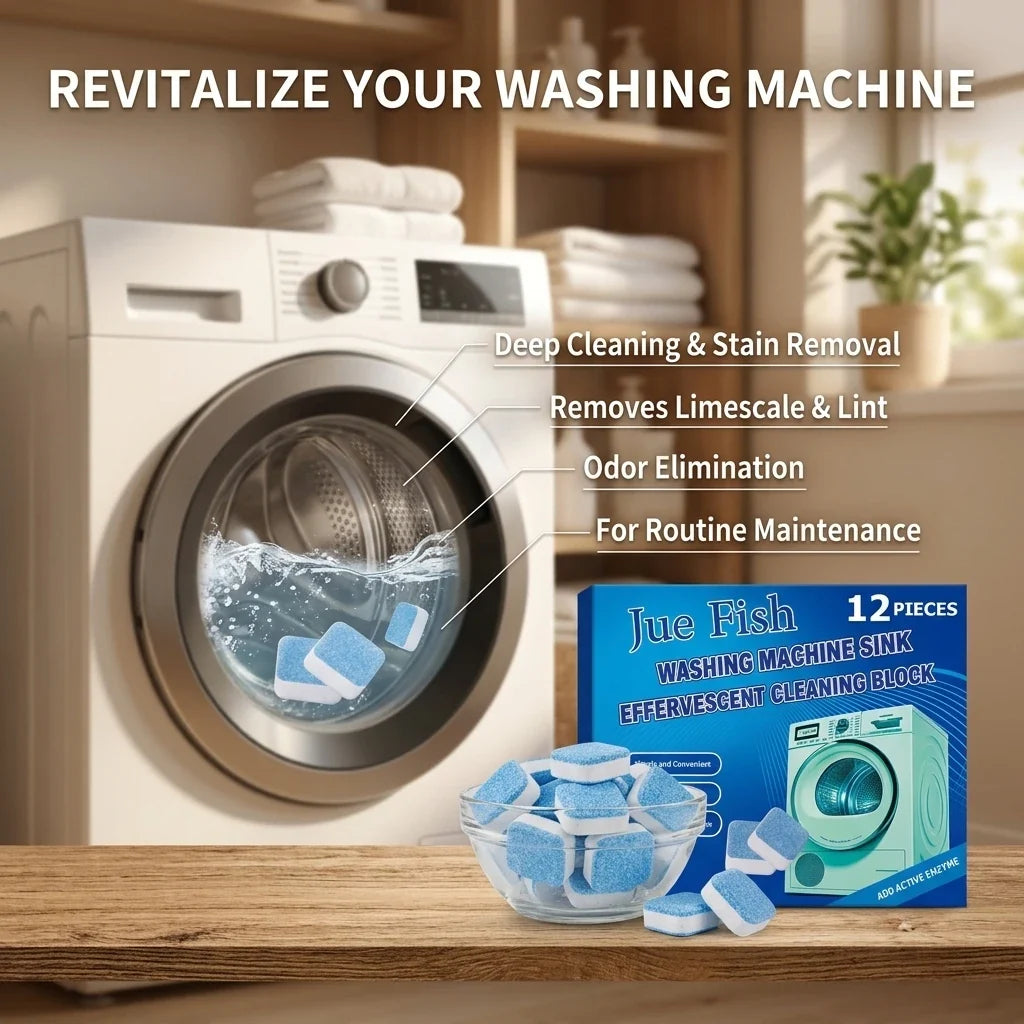 Washing Machine Cleaning Tablets – Removes Stains & Scale Washing Machine Cleaner Qme
