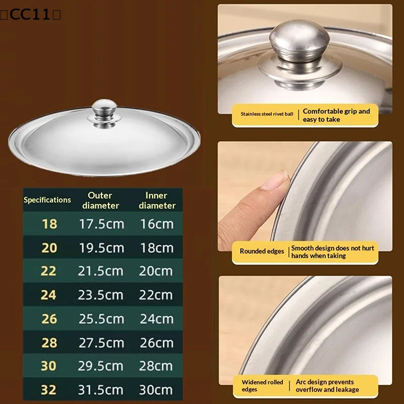 Stainless Steel Universal Round Pot Lid Replacement – 10" Replacement Pot Lid Qme