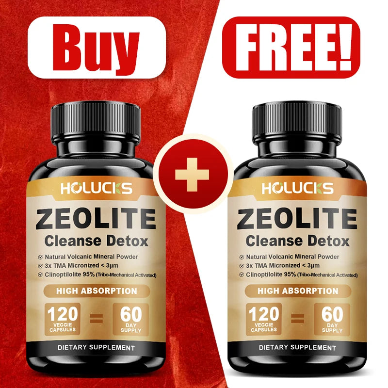 HOLUCKS Zeolite Detox Capsules – Full Body Cleanse, Non-GMO Detox Supplement Capsules Qst