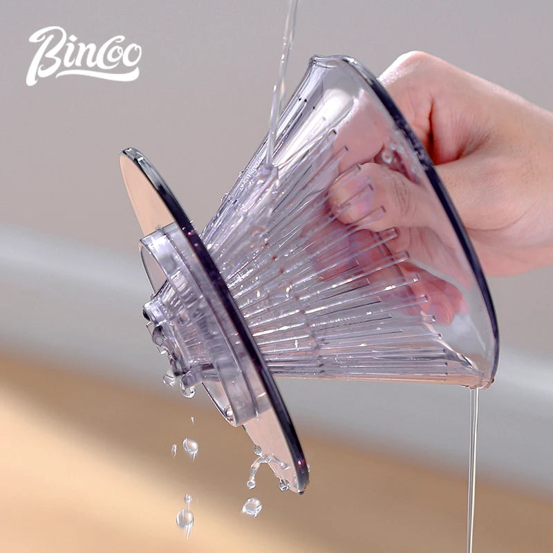 Bincoo Tritan Reusable Coffee Drip Filter Cup & Tray Set Coffee Drip Filter Set Qst