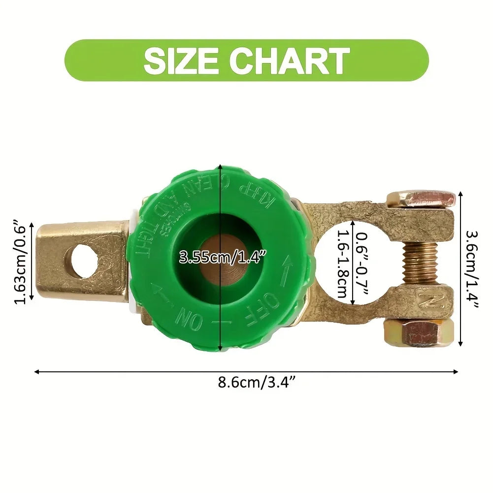 Green Car Battery Isolator Cut-Off Switch | Auto Accessory Battery Isolator Switch Qme