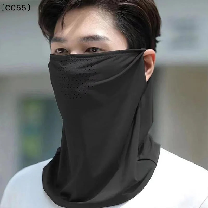 Ice Silk UV Sun Protection Face Mask – Breathable Summer Scarf UV Face Scarf Qst