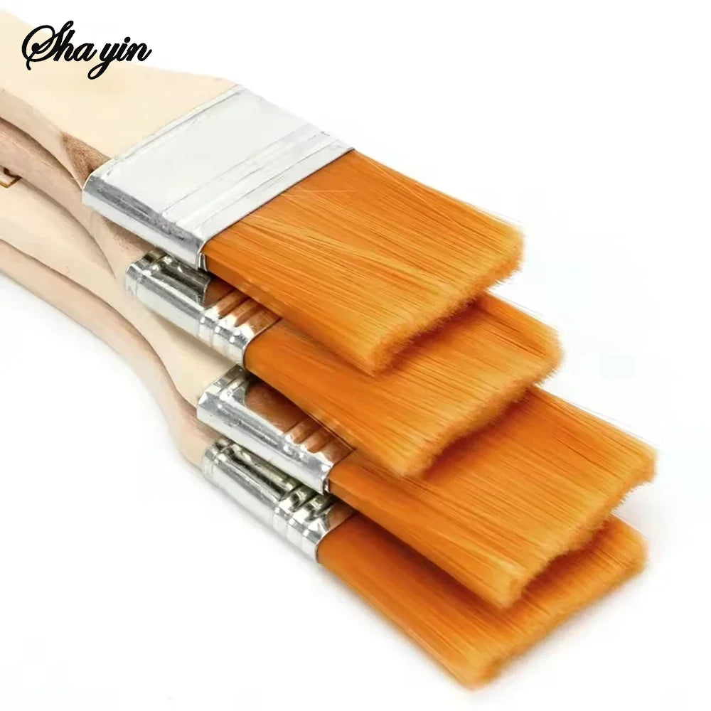 Oil Painting Brush Set – Nylon Bristles & Wooden Handle Oil Painting Brush Set Qme