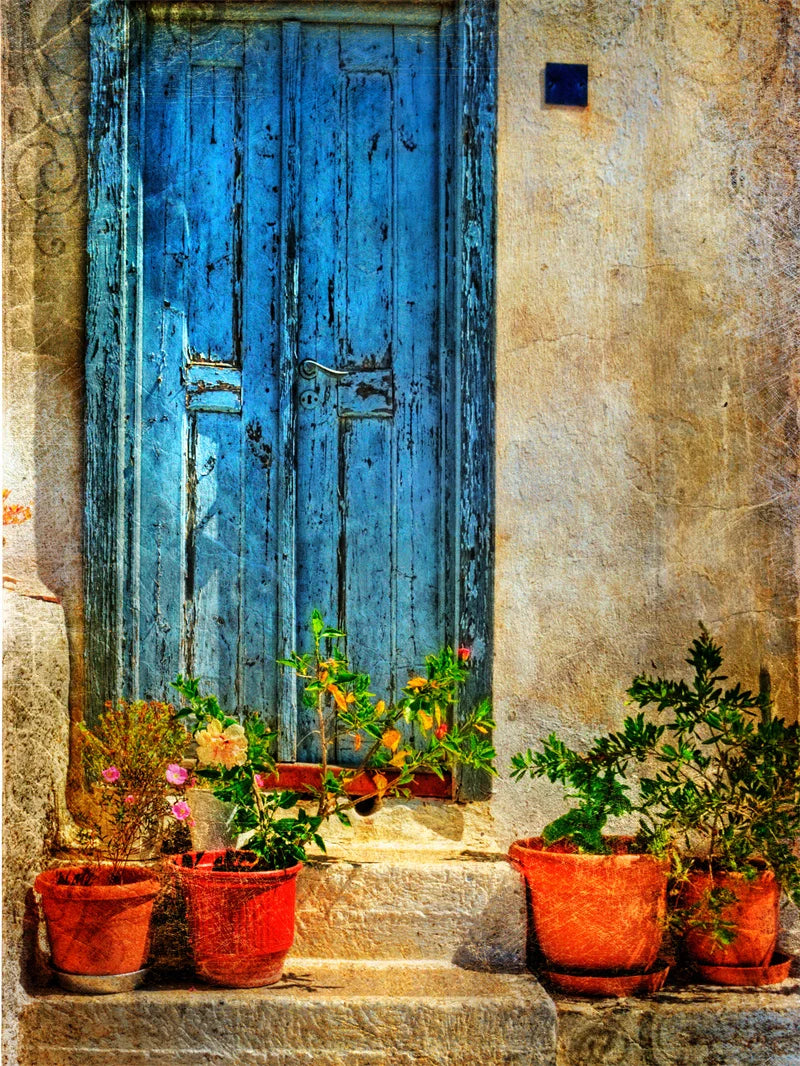 Retro Nostalgic Town Canvas Poster | Flowers Boats Bicycles Canvas Wall Art Qst
