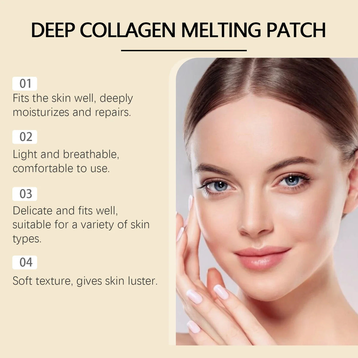 Collagen Water-Soluble Patches – Forehead & Eye Firming Collagen Face Patches Qme