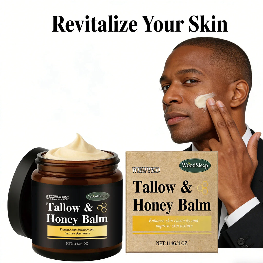 Beef Tallow & Honey Balm for Men – 114g Moisturizing Cream Men's Face Balm Qme