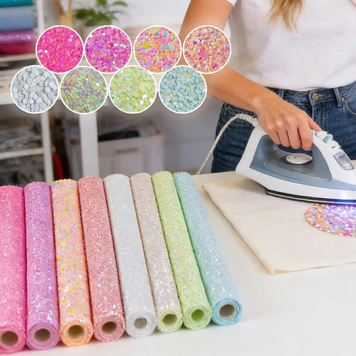 8 A4 Glitter Sequin Sheets – Beaded Craft & Jewelry Fabric Glitter Craft Sheets Qme
