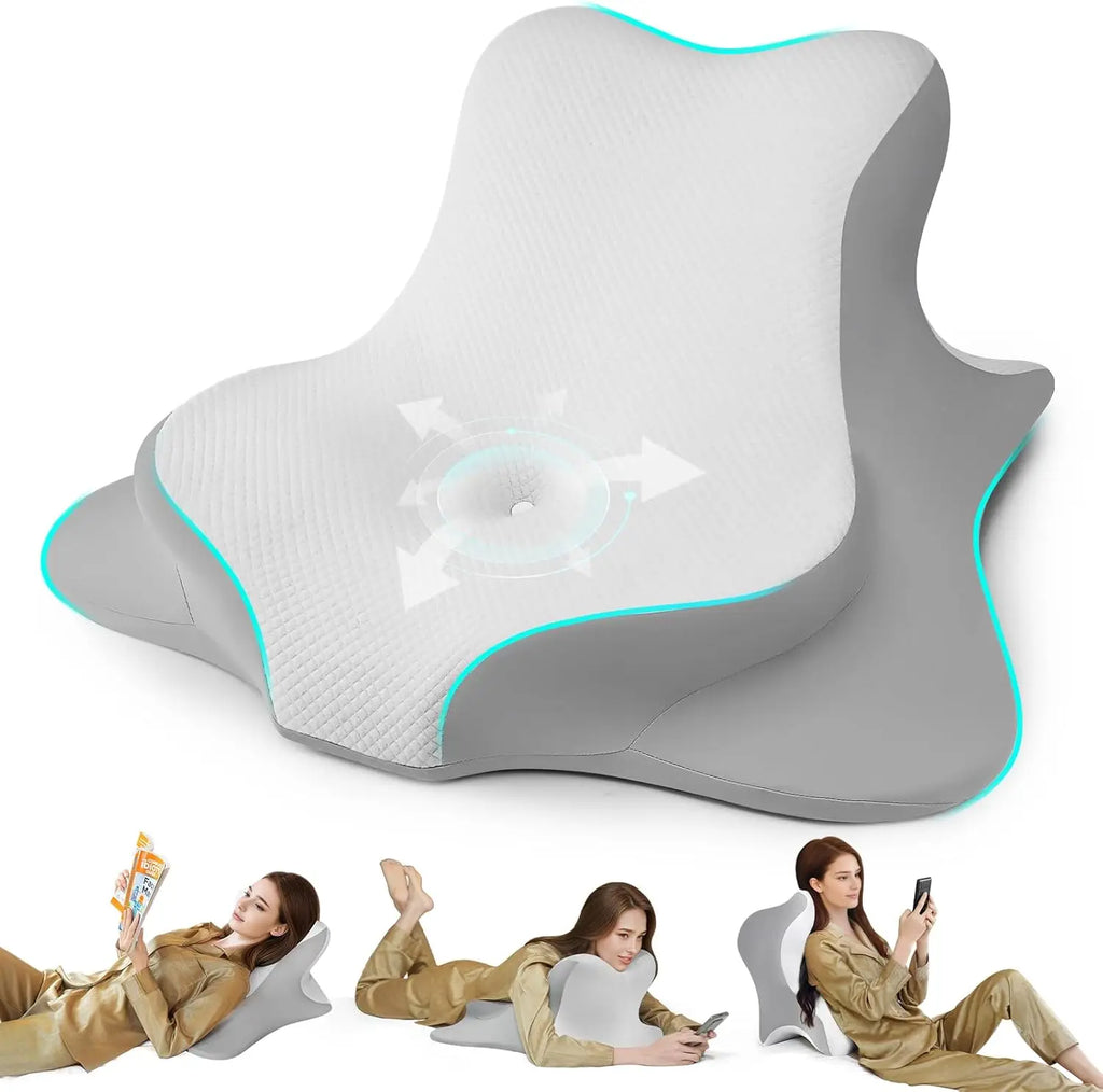 Ergonomic Memory Foam Reading Pillow – Bed Wedge Back Support Bed Wedge Pillow Qst A