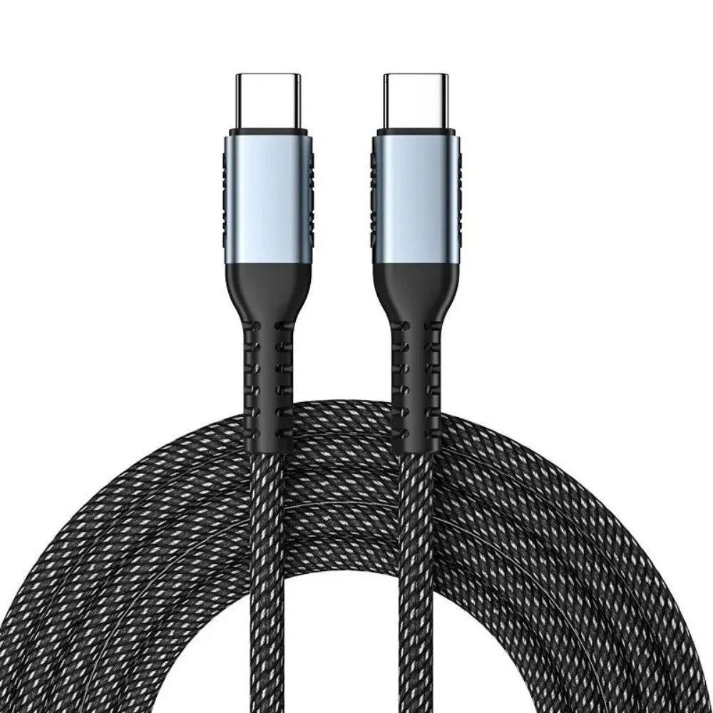 USB-C 100W Fast Charging Nylon Braided Cable 5A PD USB-C Charging Cable Qme Dual Type C 1m