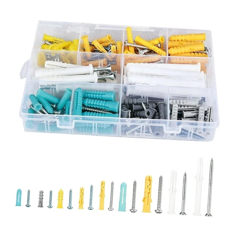 200-Piece M2 Screw & Expansion Sleeve Indoor Mounting Kit Screw & Anchor Kit Qme CN