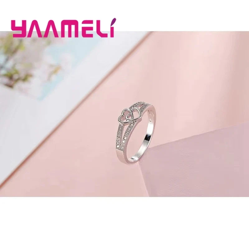 925 Sterling Silver CZ Cross Love Ring – Gift for Her Sterling Silver Ring Qme