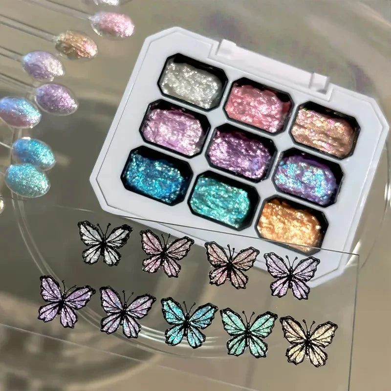 9-Color 3D Glitter Gel Paste Set – Polarized DIY Craft Modeling Glitter Craft Paste Qme