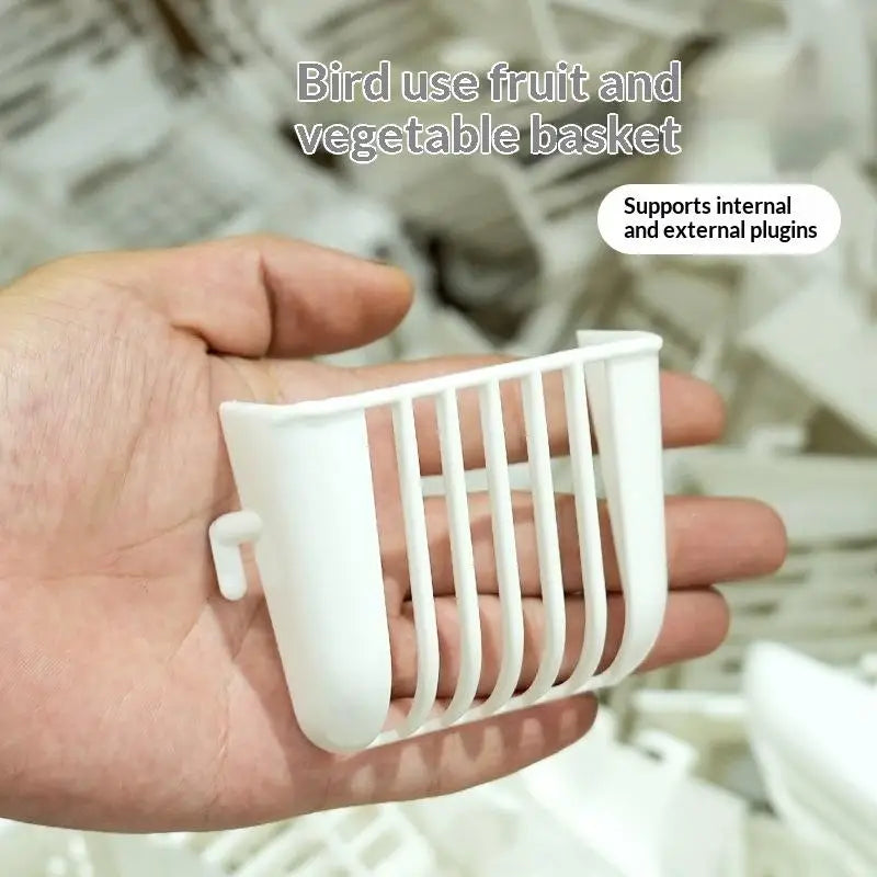 Bird Cage Vegetable Basket Feeder – 5-Pack Hanging Food Holder Bird Cage Feeder Qme