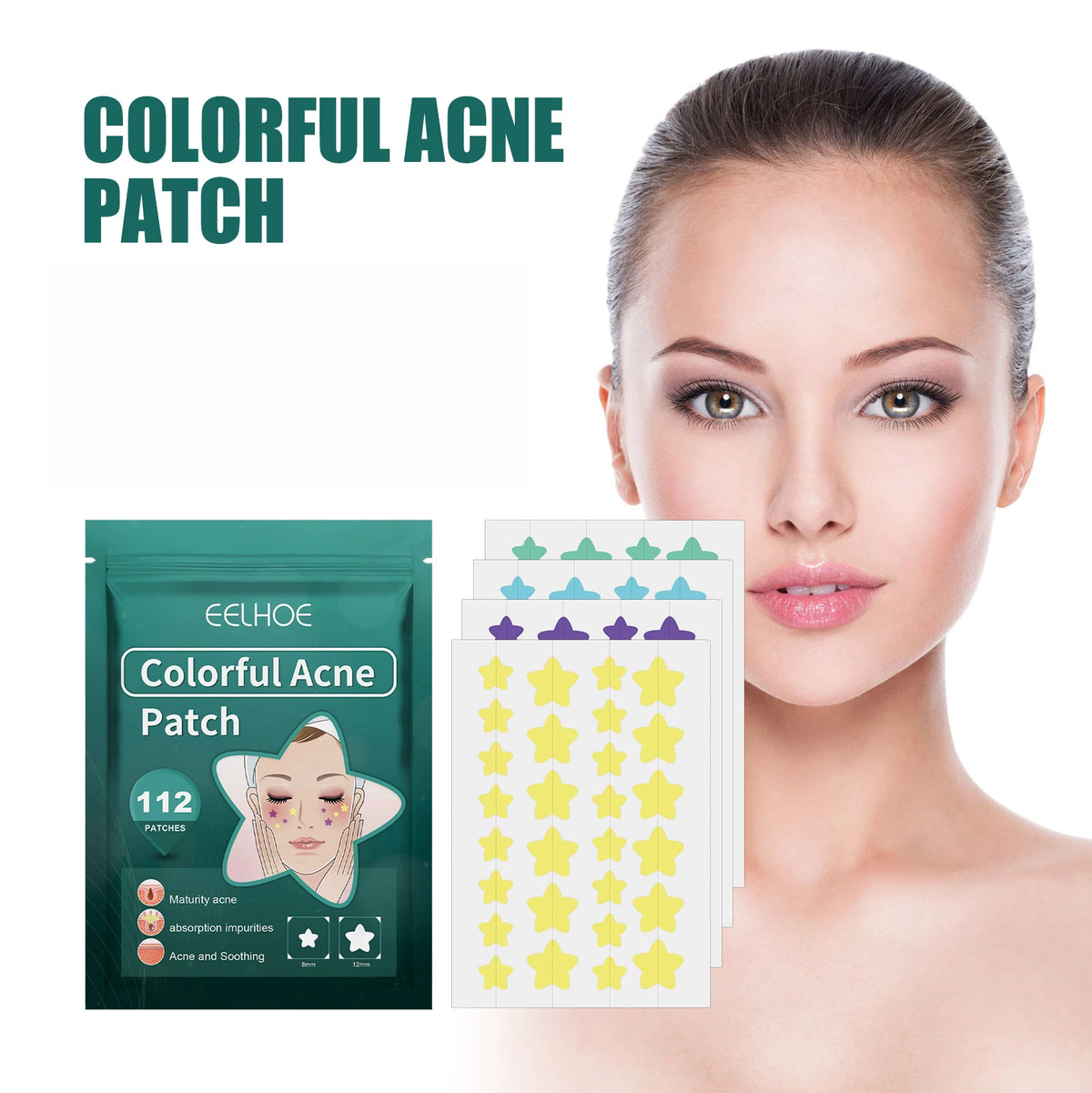 Star-Shaped Acne Pimple Patch – Gentle Blemish Care | Eelhoe Acne Pimple Patch Qst