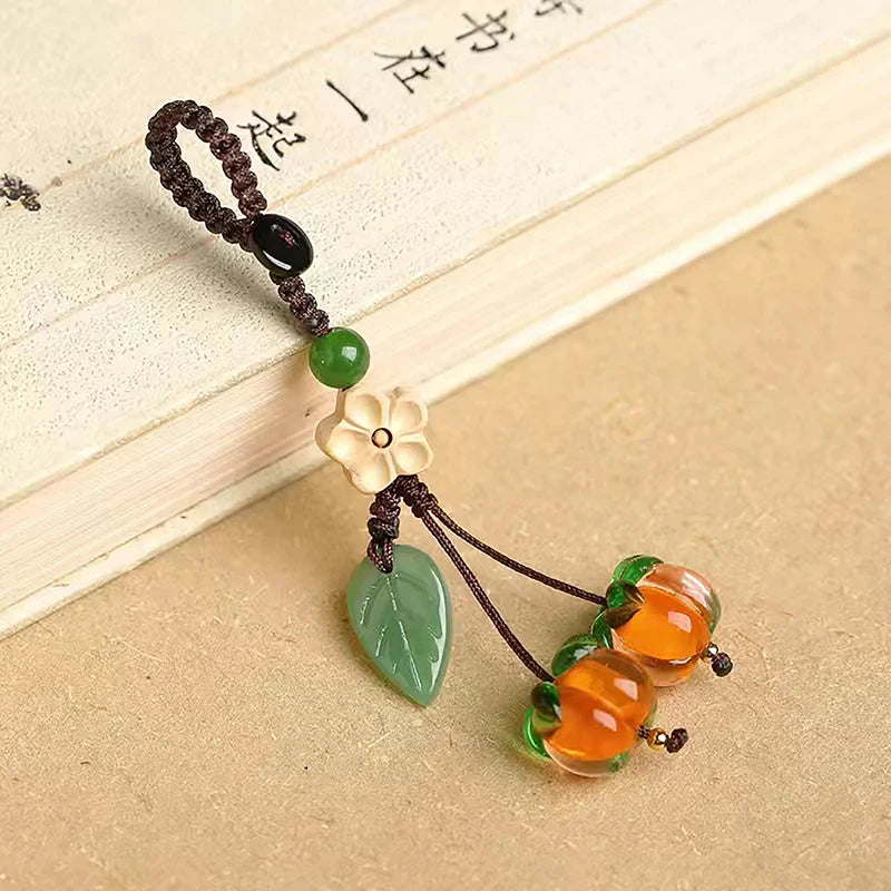 Glazed Persimmon Phone Chain – Retro Chinese Style Pendant Phone Chain Pendant Qst A4