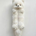 Cartoon Animal Plush Pencil Pouch – Cute Student Stationery Case Plush Pencil Pouch Qme White