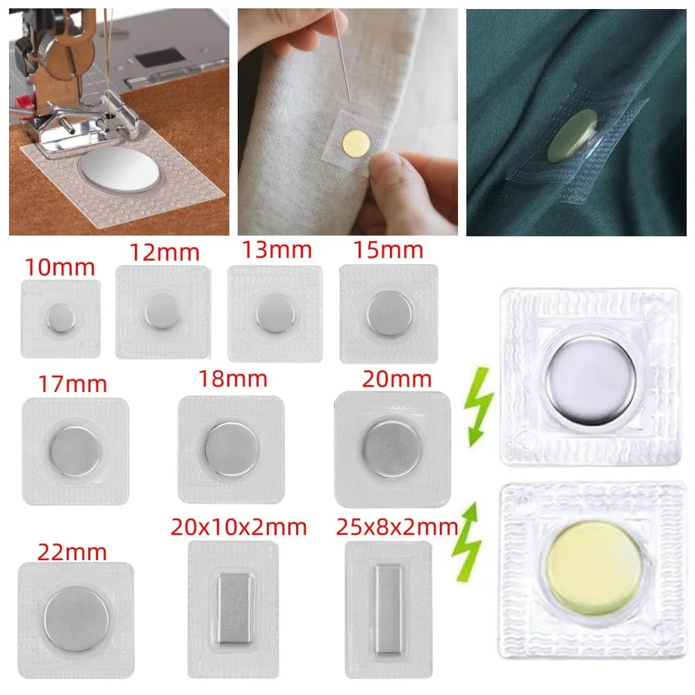 Invisible Magnetic Snap Buttons Hidden Fasteners for Sewing Magnetic Snap Fastener Qme