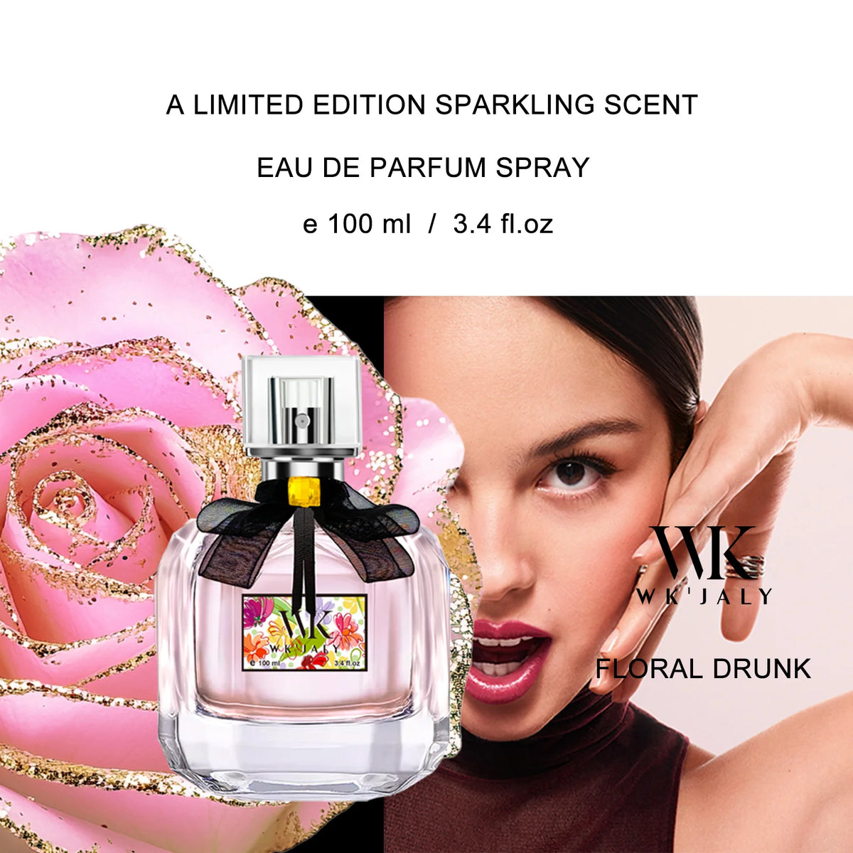 WK'JALY Floral Drunk Eau de Parfum – Rose & Sandalwood 100ml Eau de Parfum Qst
