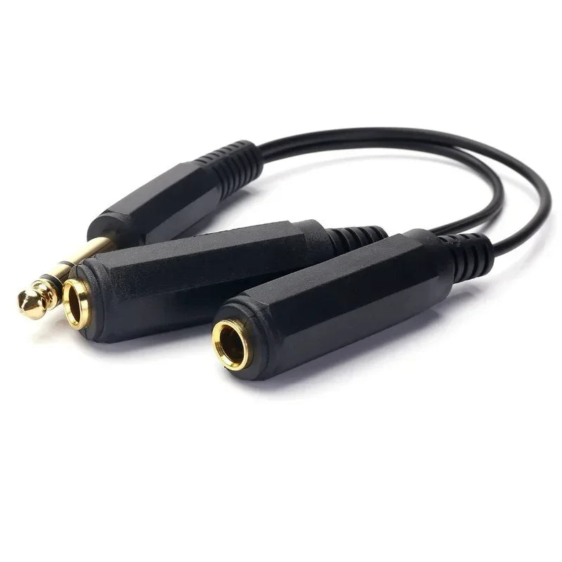TRRS to 2 TRS Female Headset Splitter Adapter Cable 3.5mm AUX Audio Splitter Adapter Qme