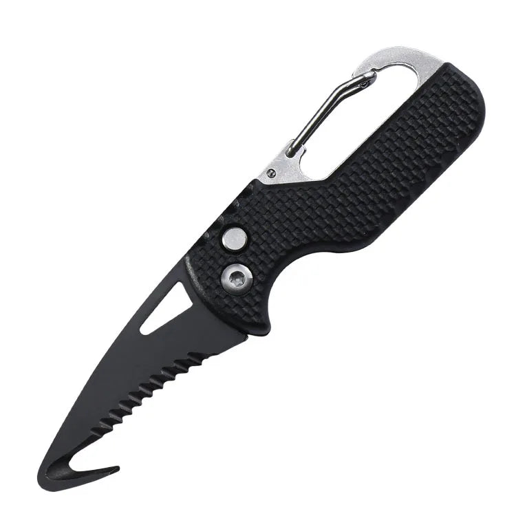 Portable Folding Hook Cutter – Stainless Serrated Blade Folding Hook Cutter Qme Black B