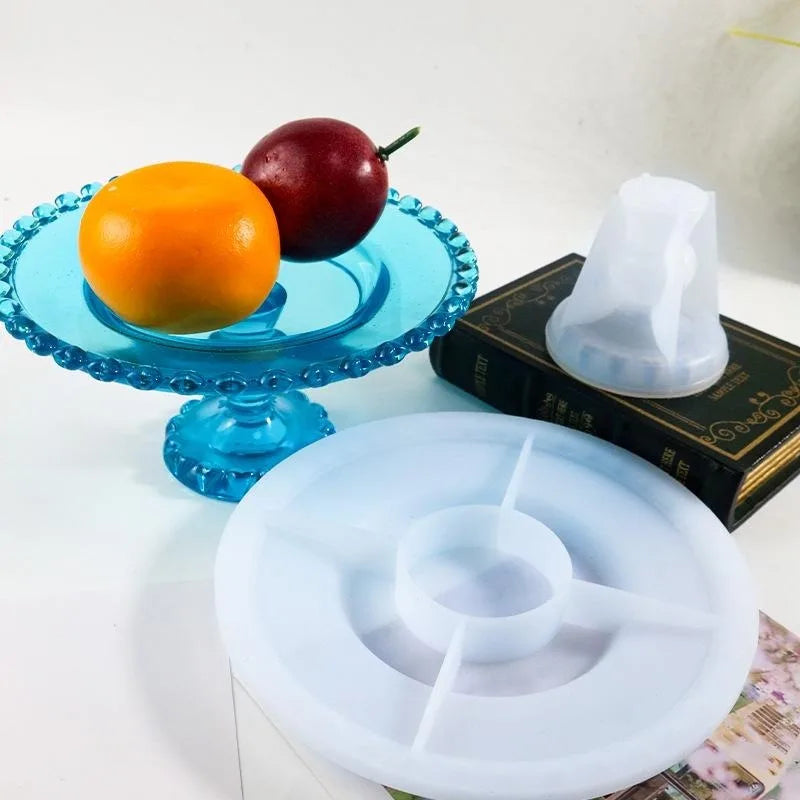 Round Fruit Tray Plate Silicone Mold | DIY Resin Disc Holder Silicone Craft Mold Qme