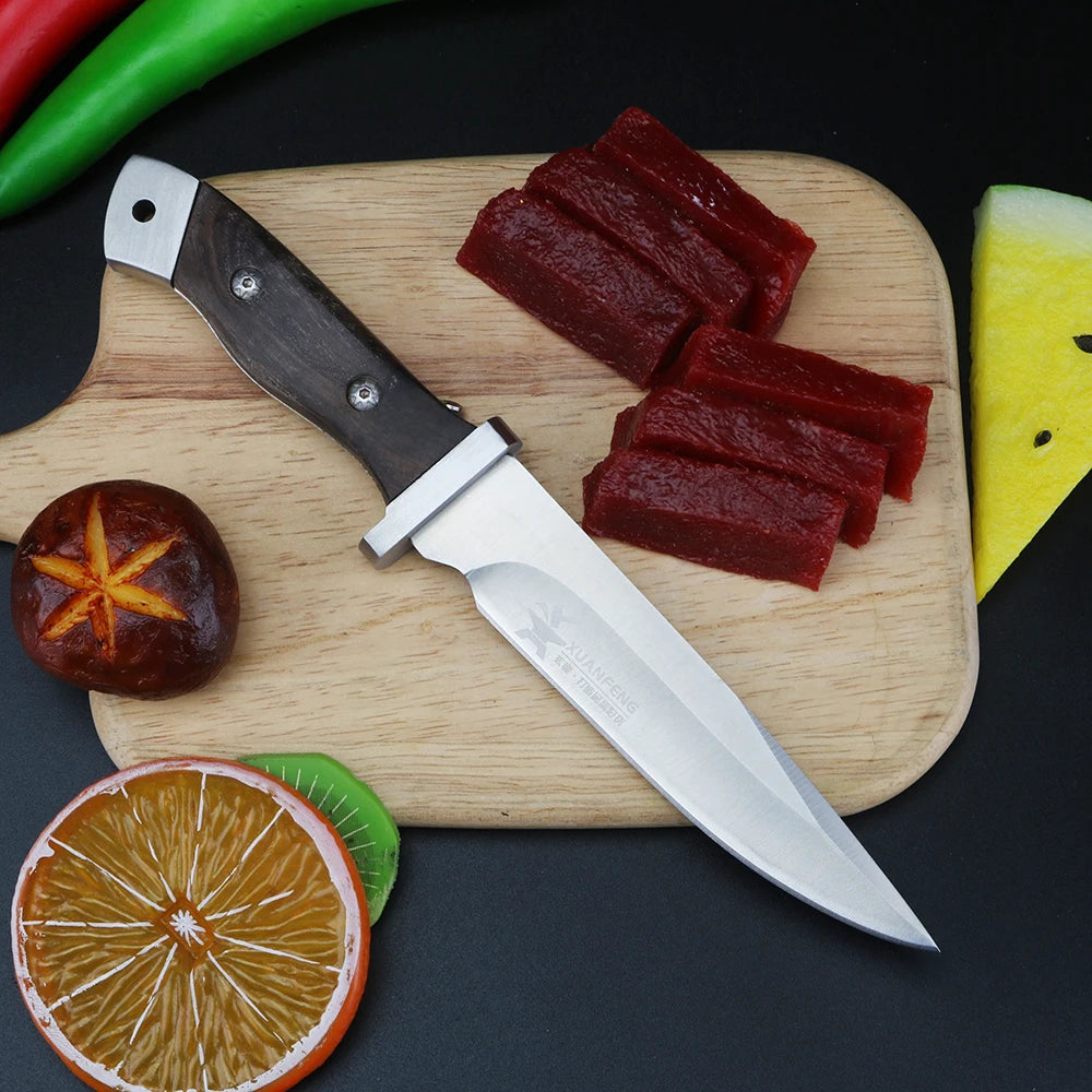 XUANFENG 9Cr18 Steel Chef Knife – Wood Handle Kitchen Cleaver Kitchen Chef Knife Qst