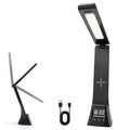 Wireless Charging LED Desk Lamp – Dimmable Clock & Alarm LED Desk Lamp Qst Black 11-15W