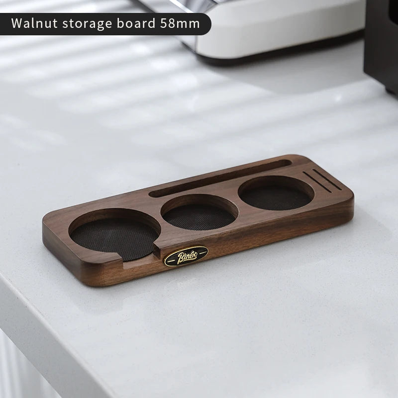 Bincoo Coffee Tamper Holder 51–58mm Wooden Storage Base Tamper Holder Qst B 58MM Board